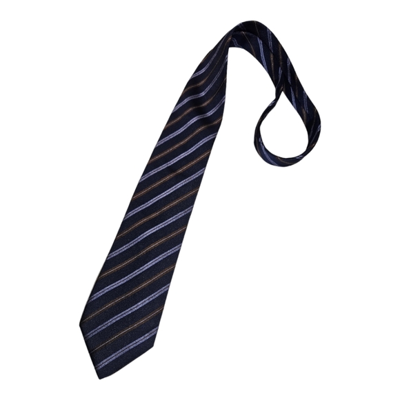 DAKS XL Blue Striped Silk LUXURY Tie ITALY - Picture 1 of 6